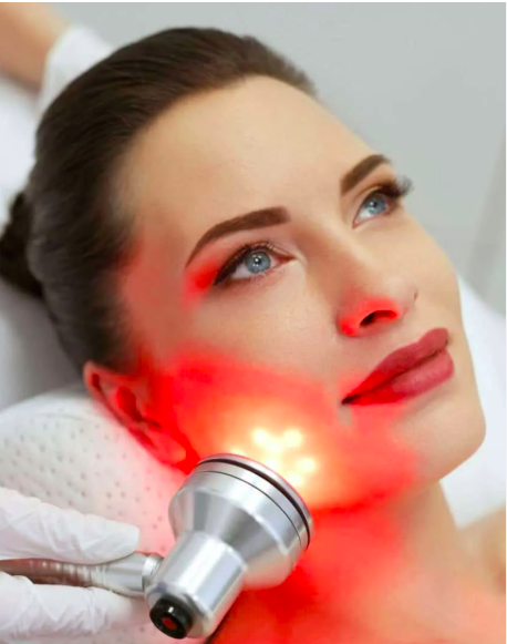 Dermatologist treating acne patient